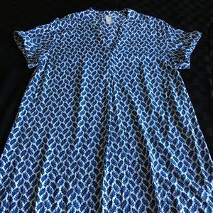 H&M blue print dress